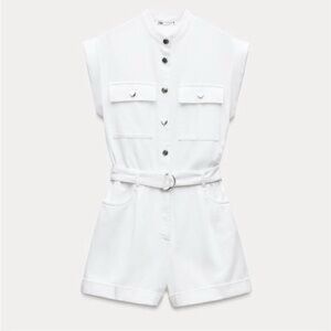 Zara Ivory Button-Up Top